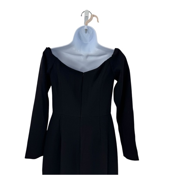 Tuckernuck NEW Black Alva Off the Shoulder Formal Long Sleeve Midi Dress Size 6 - Picture 8 of 11